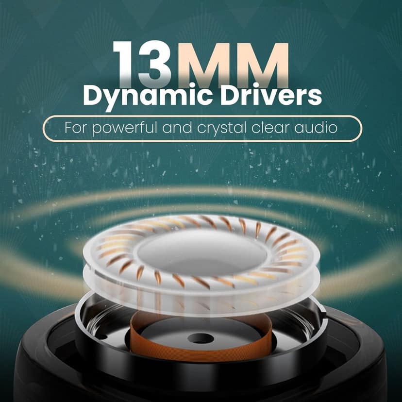 Hammer Airflow Plus TWS Earbuds with Bluetooth 5.1 and Smart Touch Control (Emerald Green) view 8