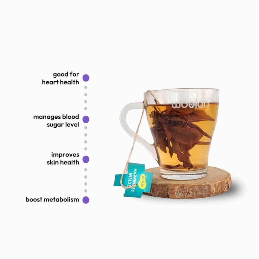 Woolah Rare Assam White Tea, Organic BAGLESS Tea Dip (2 Packs = 30 Dips /60 Cups) 100% PLASTIC FREE, Natural Whole Leaf, High EGCG anti-oxidants, BOOST METABOLISM, Improves SKIN HEALTH & Good for Heart. view 6