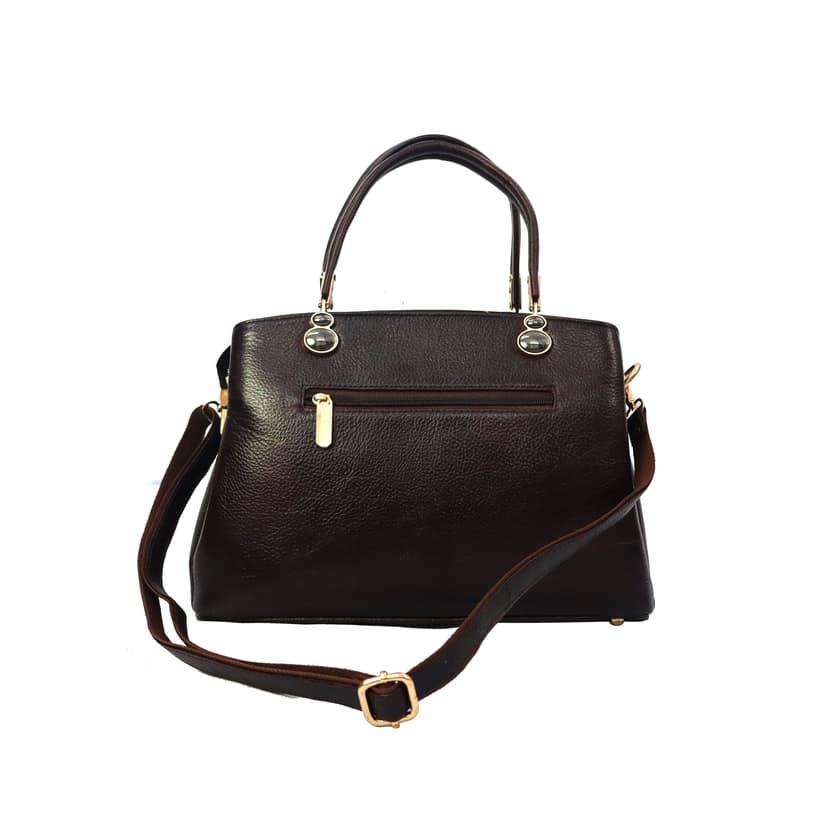 FHS Elegance Genuine Leather Handbag for Girls & Women- Black view 2