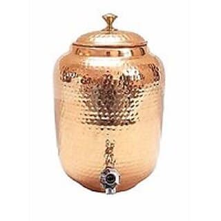 Pure Copper Water Dispenser Container Pot Tank Matka, Storage Water, Kitchenware,Good Health Benefits, 16 Liters