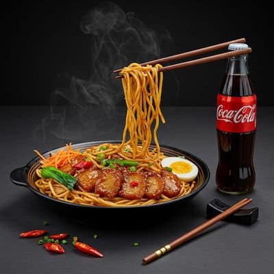 Hakka Pork Noodles + Pork Manchurian + Coke 250 Ml