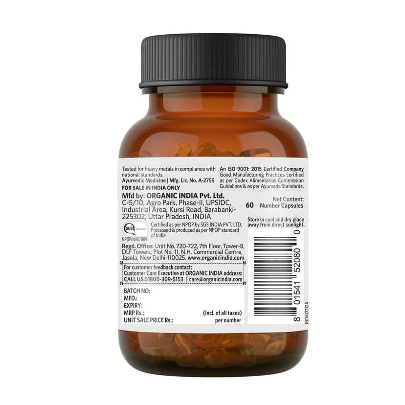 A TATA Product - Organic India Arjuna - 60 Veg Capsules view 3