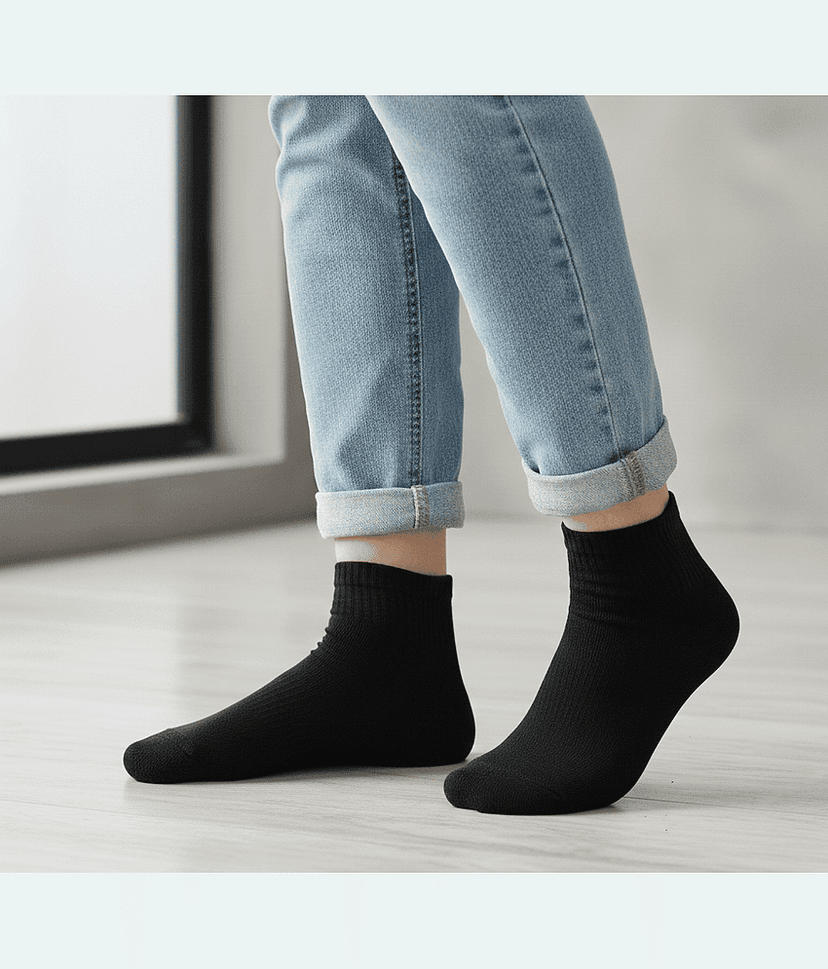 Bolax Pack of 5 Men's Cotton Blend Ankle Length Socks ( Black ) view 2