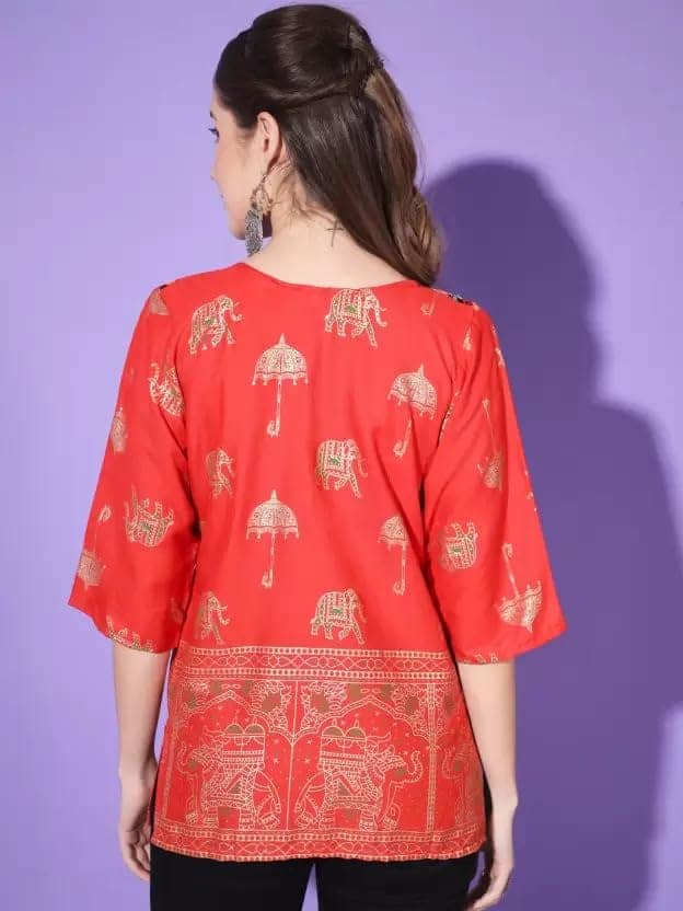 Ukal Summer Fashion Cotton Short Top Tunic Kurti for Women & Girl's view 3