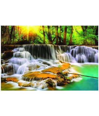 wallpics Natural Waterfall Waterproof Vinyl Photo Wall Poster Without Frame