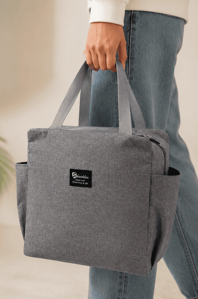 Sheeklin Grey Insulated Lunch Bag view 2