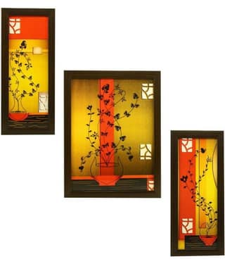 Indianara FLORAL Synthetic Painting With Frame