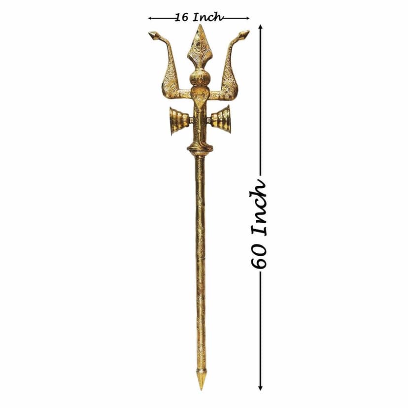 Brass Trishul, Height : 60 Inch (ZMAS138 U) view 2