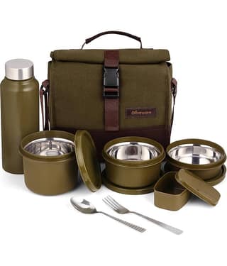 Oliveware Magma Stainless Steel Lunch Box 3 - Container ( Pack of 1 )