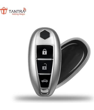 TANTRA PremiumTPU Key Cover Compatible with Maruti Suzuki Baleno, Vitara Breeza, S Cross, Ciaz, Swift, Ignis, 3 Button Smart Key Cover