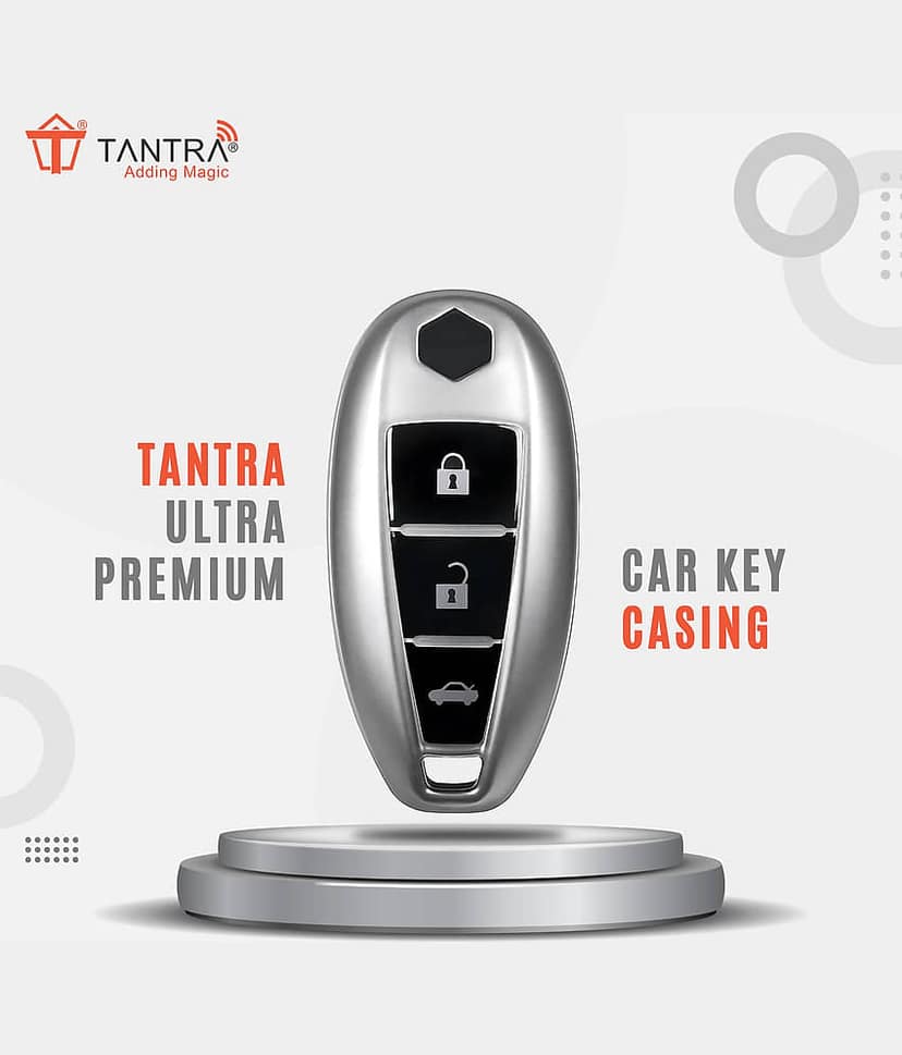 TANTRA PremiumTPU Key Cover Compatible with Maruti Suzuki Baleno, Vitara Breeza, S Cross, Ciaz, Swift, Ignis, 3 Button Smart Key Cover view 2