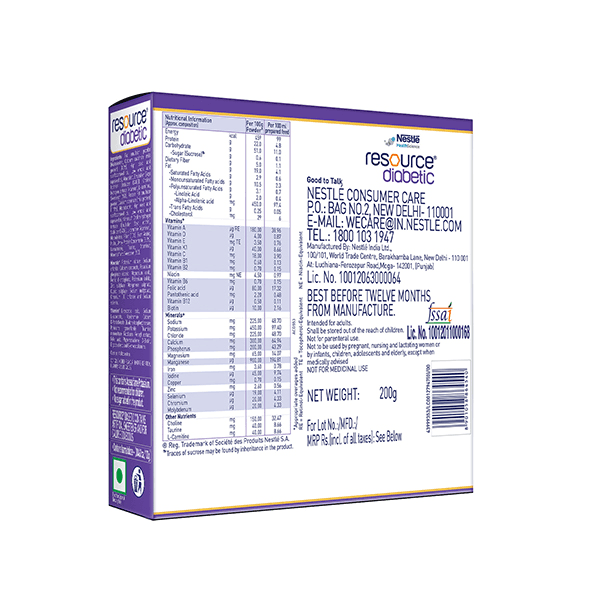 Nestle Resource Diabetic Vanilla Powder 200 Gms view 2