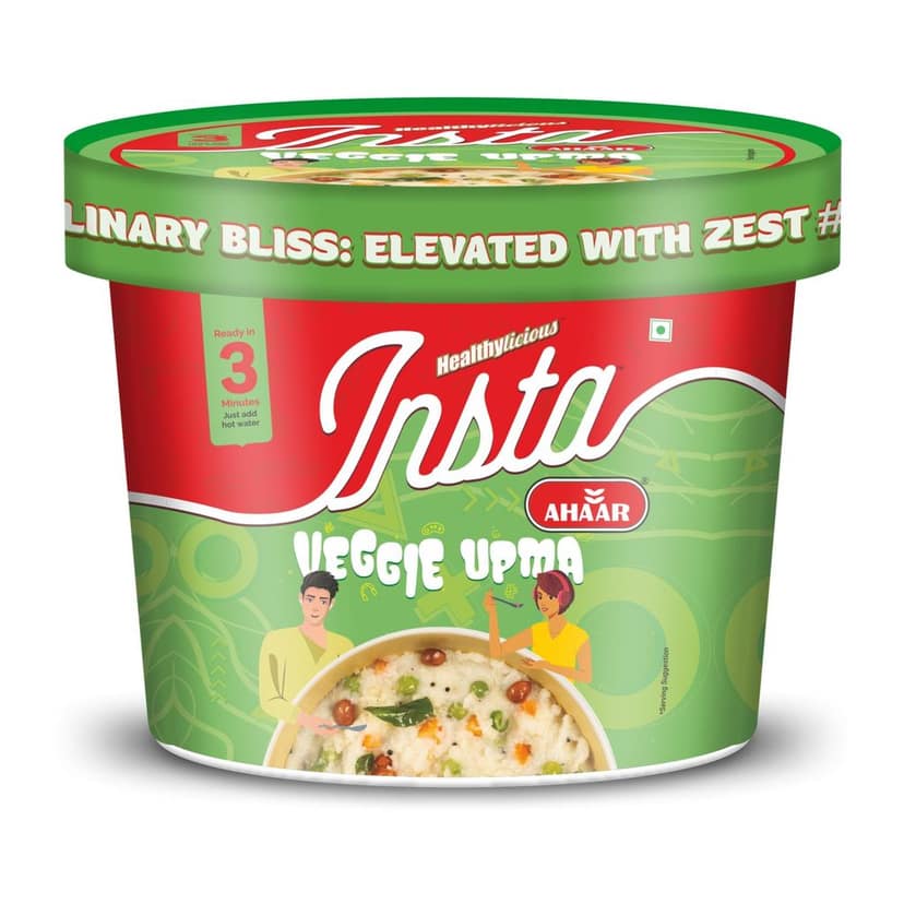 Insta Ahaar Veggie Upma - Cup 80g | Ready-to-Eat | Instant Snack view 8