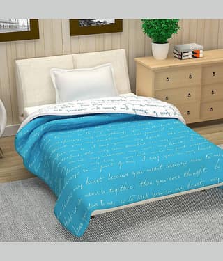 DIVINE CASA Single Polyester Blue Abstract Dohar