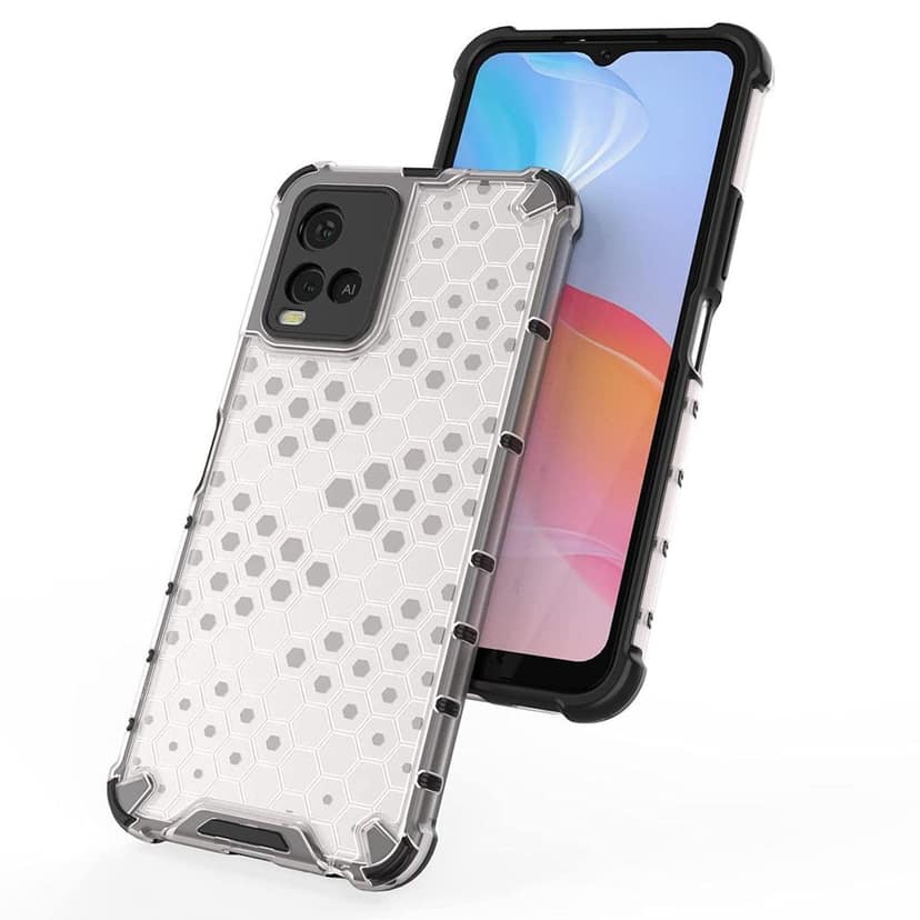 Faircost Hybrid Shockproof Back Cover for Vivo Y33s / Y21 / Y21t / Y21e / Y33t Hard Outside Soft Inside- (Polycabonate::Transparent) view 3