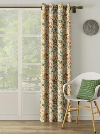 DDECOR - 100% PolyesterLeaves PatternDoor 7 Ft|135 CM X 225 CM| - Orange