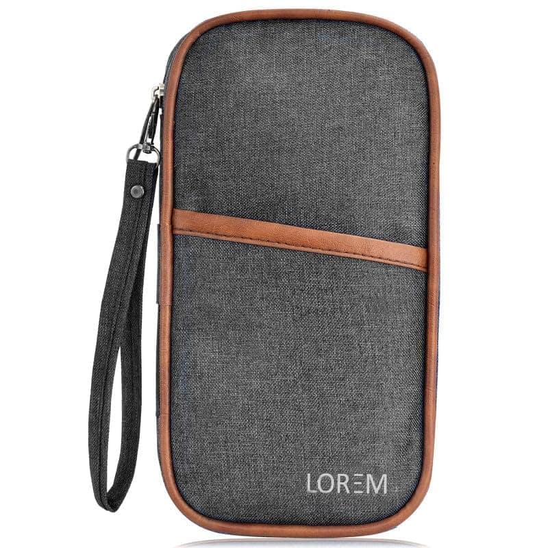 LOREM Deluxe Family Passport Wallet: Organize Credit, Debit Cards, Tickets, Coins, and More with Removable Hand Strap