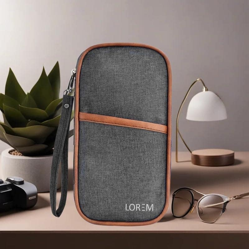 LOREM Deluxe Family Passport Wallet: Organize Credit, Debit Cards, Tickets, Coins, and More with Removable Hand Strap view 2
