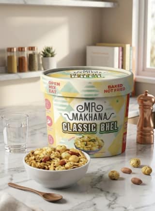 Mr Makhana Classic Roasted Makhana and Puffed Rice Bhel 57 g, Ready to Eat Snack