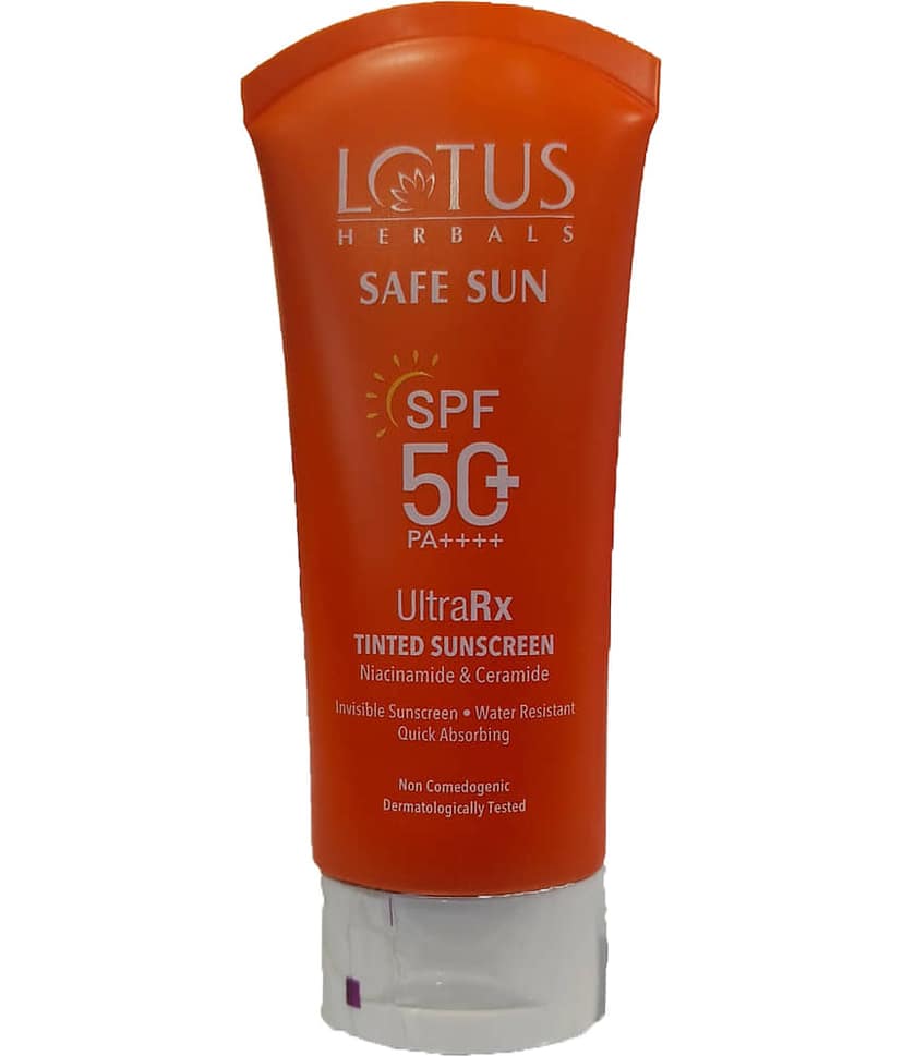 Lotus Herbals Safe sun Ultrarx tinted Sunscreen SPF 50+ SS2 50g, (Pack of 1)