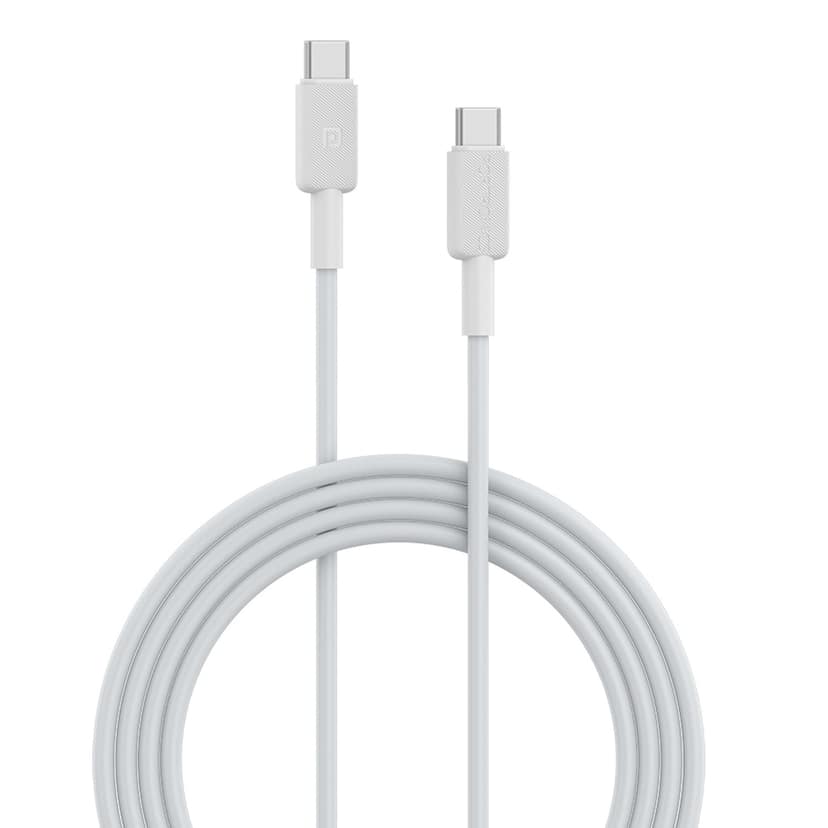 Portronics Konnect Link C Square 60W Type C to Type C Cable, 60W PD Fast Charging, Durable TPE Cable, Type-C for Various Power Levels, Data Transfer