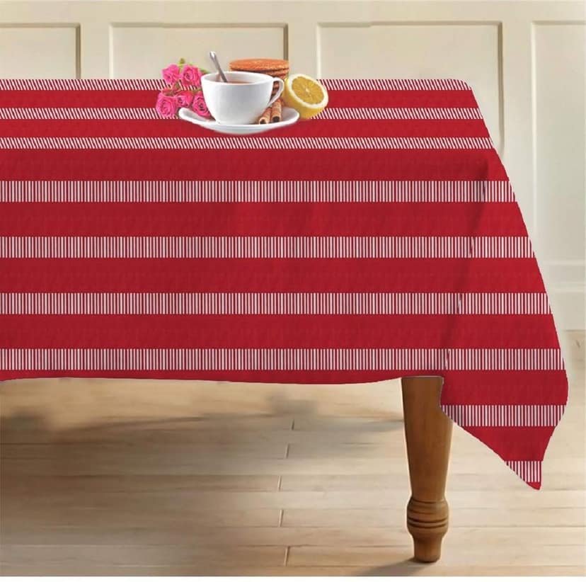 AIRWILL, 100% Cotton Designer Tablecloth/Teapoy Cloth, Sized by 140cm in Width and 180cm in Length. Use as 6/8 Seaters, Rectangles Shaped. Pack of 1 Piece