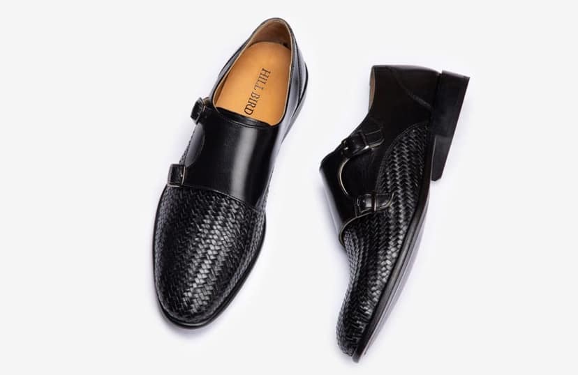 HILL BIRD Zyss Black Premium Monkstrap Leather Shoes view 5