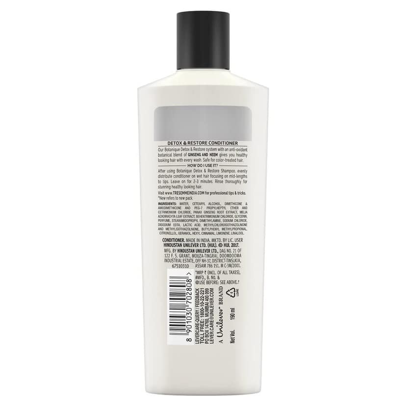 Tresemme Detox And Restore Conditioner, 190Ml view 2