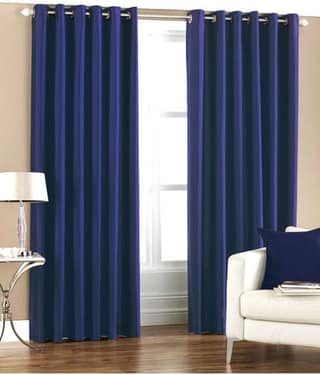 Homefab India Plain Semi-Transparent Eyelet Door Curtain 6ft (Pack of 2) - Maroon