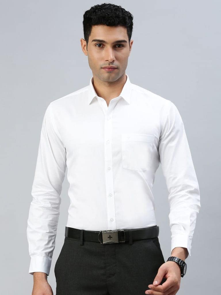 Mens Cotton White Shirt Full Sleeves Winner