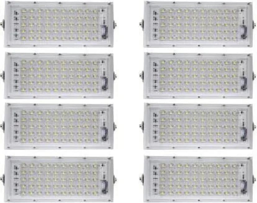 SPARKWORLD 50 Watt LED Flood Light Outdoor | Cool White | (Pack of 8) | IP66 Waterproof Outdoor Flood lights for Factory,Commercial Place,Yard, Garden, Playground -Pack of 8pcs Flood Light Outdoor Lamp (White) | Colour: White (Pack of 8) view 2