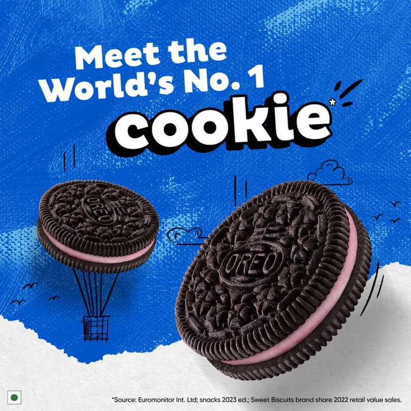 Cadbury Oreo Strawberry flavour Cookie Sandwich Cream Biscuit, 113.75 g view 2