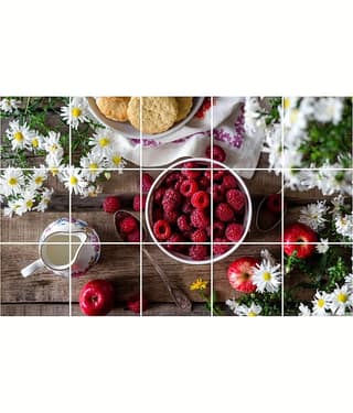 Asmi Collection Fruits Strawberry Flowers Wall Sticker ( 56 x 90 cms )