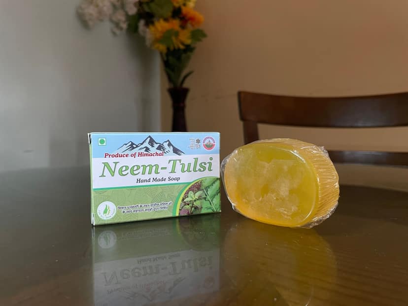 The Bamboo Connection | Natural Handmade Soaps | Aloevera Tulsi | Haldi Chandan | Neem Tulsi | Tulsi | 100% natural soaps | Pack of 4 view 5