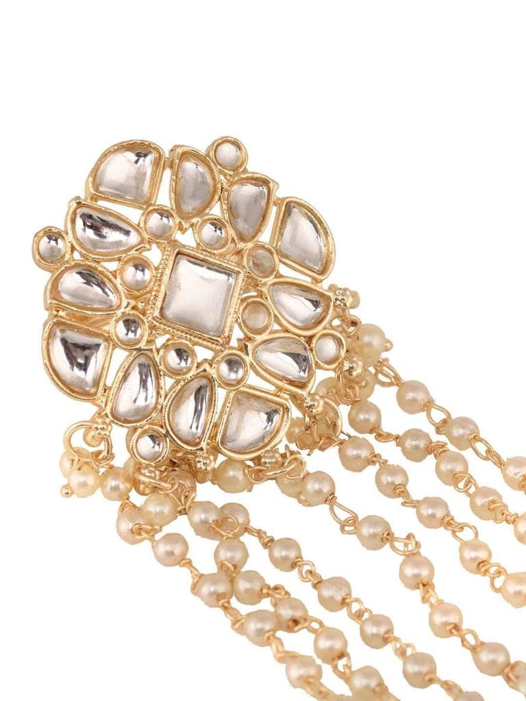 Gold Plated Kundan Studded Bracelet Hathphool view 7