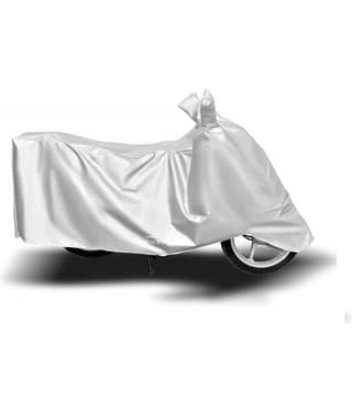 AutoRetail - Silver Dust Proof Two Wheeler Polyster Cover With (Mirror Pocket) for All Bike Models ( Pack of 1 )