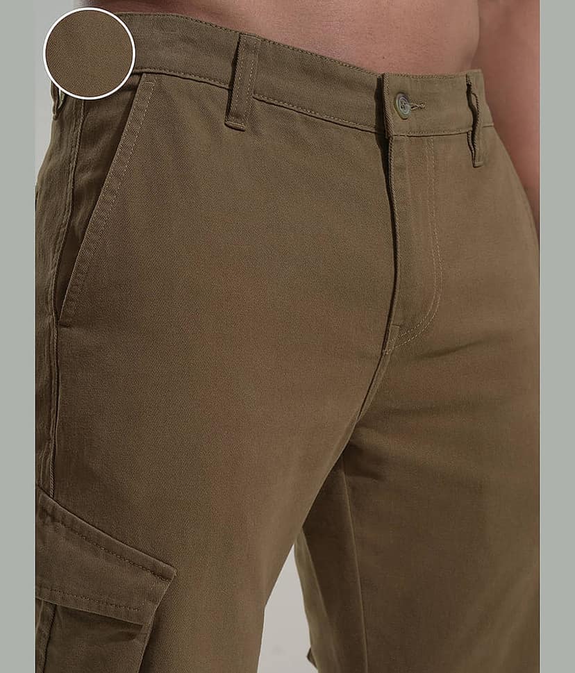 Highlander Slim Flat Men's Cargos - Brown ( Pack of 1 ) view 5