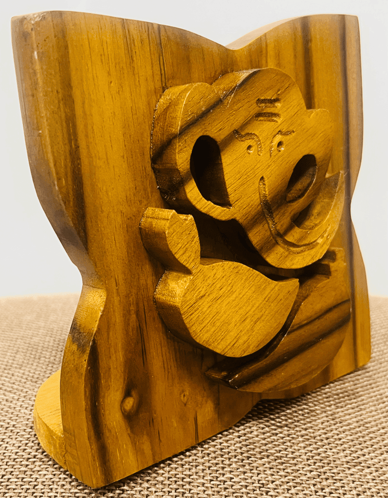 Handcrafted Teak Wood Ganesha Showpiece view 2