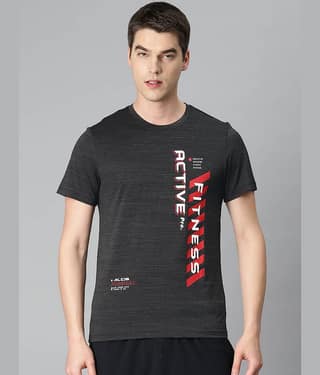 Alcis Grey Polyester Slim Fit Men's Sports T-Shirt ( Pack of 1 )