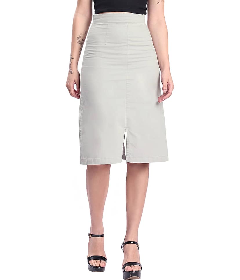 IVOC Grey Cotton Women's A-Line Skirt ( Pack of 1 ) view 8