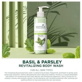 BIOTIQUE BASIL PARSLEY BODY WASH 200ML