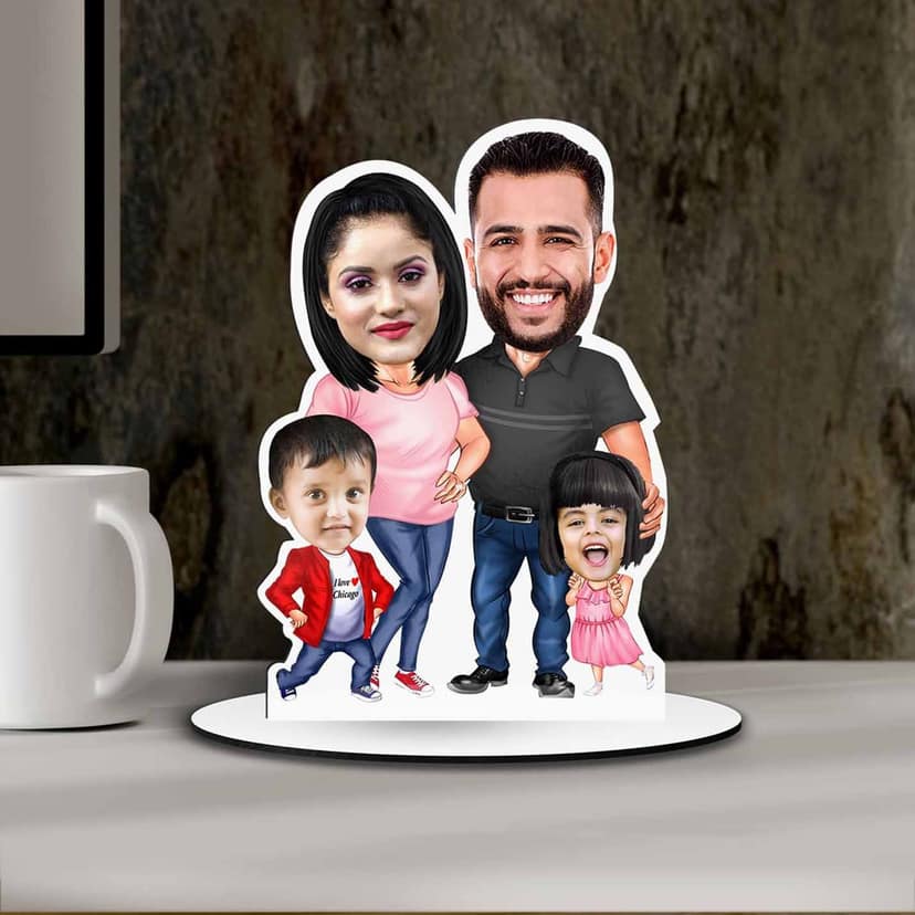 Presto Personalised Caricature For Personalised Nucler Family Caricature