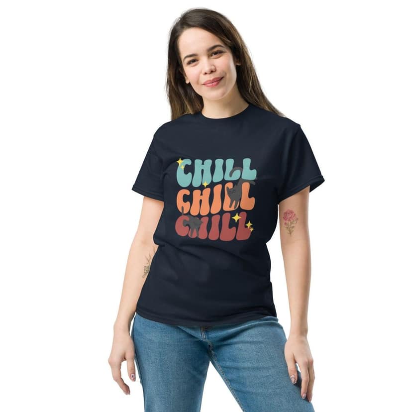 Clothikoo Premium Chill Cat Printed Tee view 4