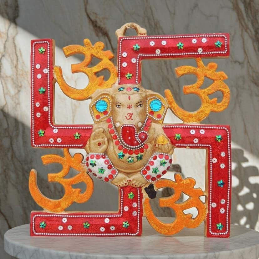 Aluminium Wall Hanging Showpiece Satya With Ganesh (ASMAS249 C)