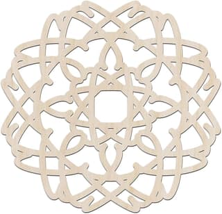 Haoser Mandala Wooden Wall Art, Whirl Look Lattice Abstarct Geometric, Birch Wood Plywood Rustic Wall Art Accent for Hallway Bedroom Living Room Cafes and Offices (Mandala Design-20_30CM)