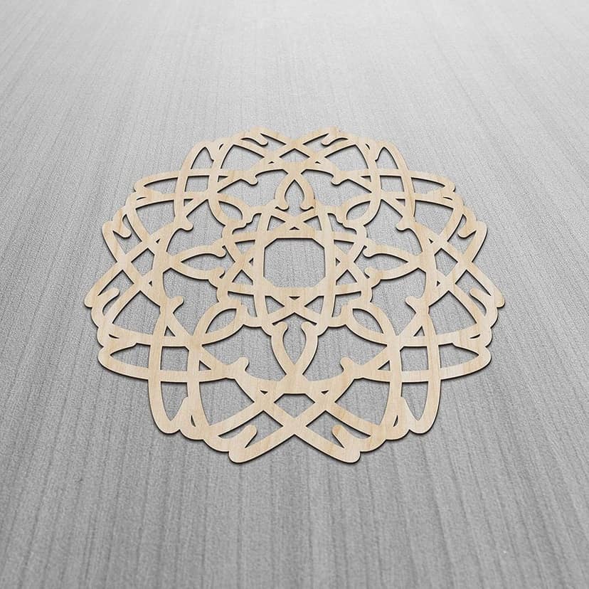 Haoser Mandala Wooden Wall Art, Whirl Look Lattice Abstarct Geometric, Birch Wood Plywood Rustic Wall Art Accent for Hallway Bedroom Living Room Cafes and Offices (Mandala Design-20_30CM) view 2