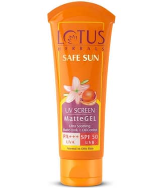 Lotus Herbals Safe Sun Uv Screen Mattegel Spf 50, Mattegel, No White Cast, Pa+++ ,100G