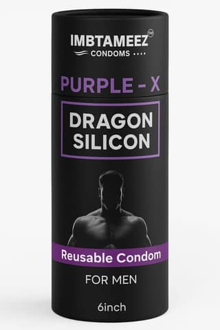 Dragon Silicone Condom – 6 Inch | Purple-X