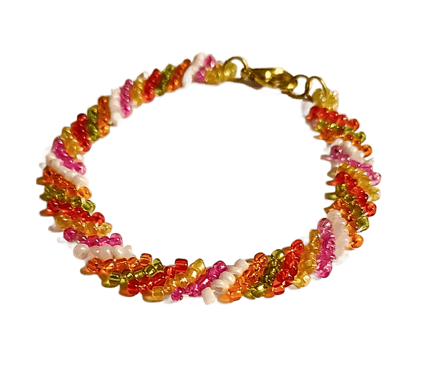 Handmade Lehariya Rakhi Seed Bead Bracelet-(BL-20) view 2