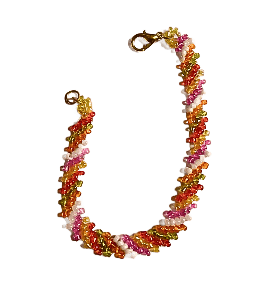 Handmade Lehariya Rakhi Seed Bead Bracelet-(BL-20) view 3